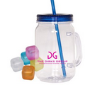 Country Mason Jar Sipper & Ice Cubes Set